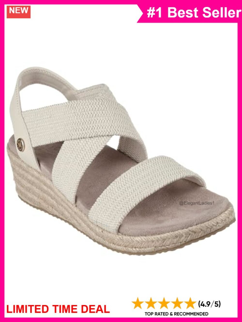 Martha Stewart Arch Fit Beverlee Textured Knit Wedge Sandals 2.25-Inch